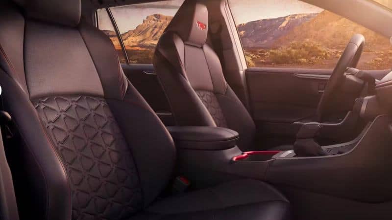 Toyota RAV4 leather seats which is a synthetic leather called SofTex
